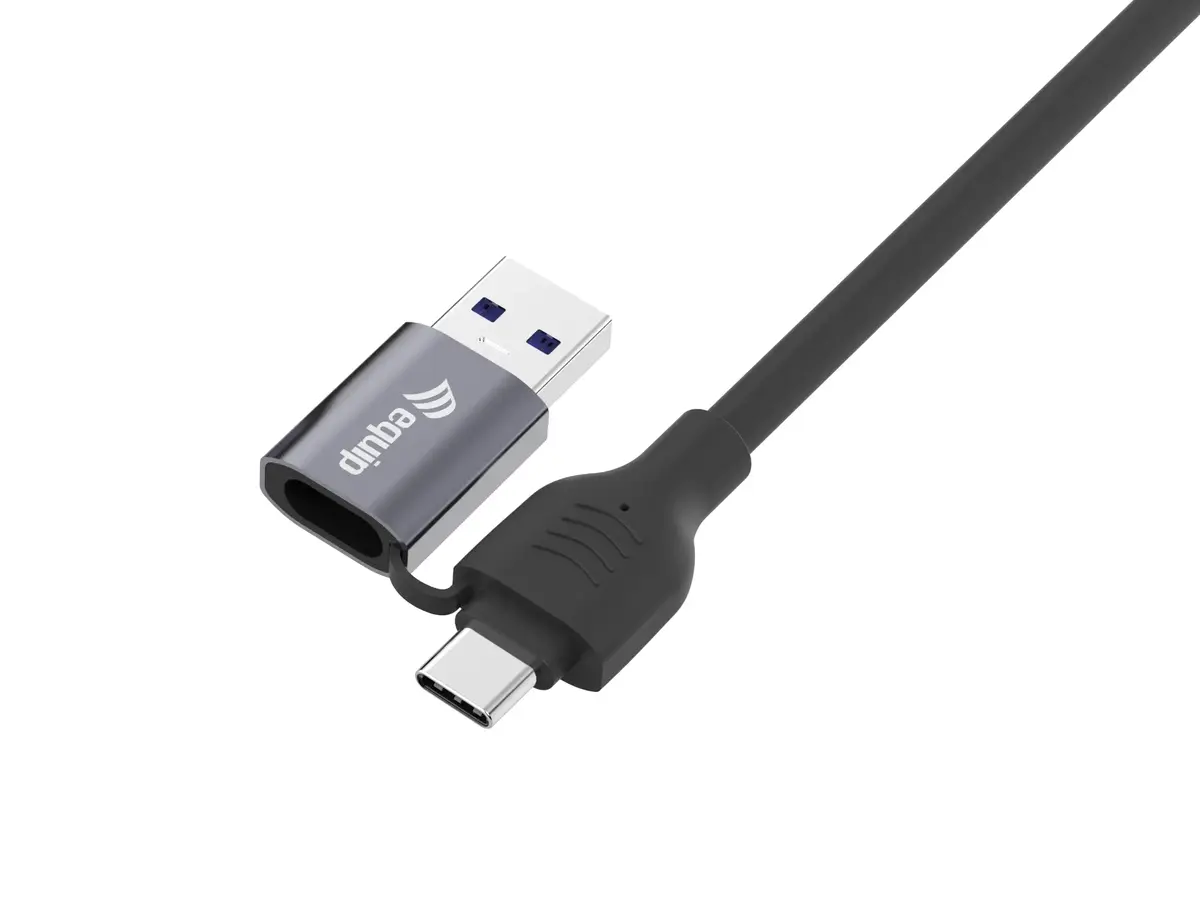 EQUIP 2 in 1 USB-C + A pret RJ45 Gigabit Ethernet Kabelis 3.0m Photo 2