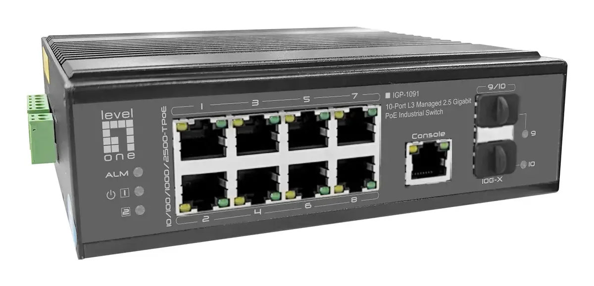 LevelOne IGP-1091 L3 PoE industriālais komutators Photo 4