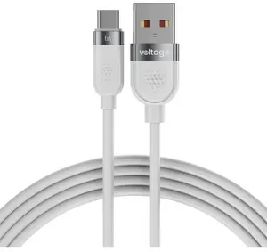 USB Cable voltage USB-A to USB-C Silicone 66W Power Delivery 100cm white