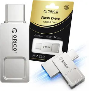 USB Flash накопитель ORICO U301 64 ГБ с разъемами USB-A и USB-C USB 3.2 Gen 1 серебристый
