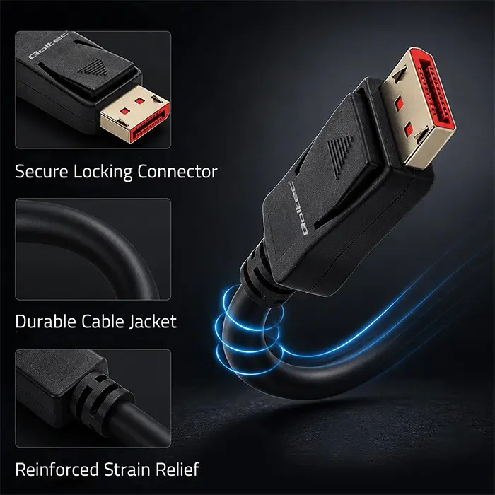 Qoltec DisplayPort v2.1 Cable 3m M/M Photo 7