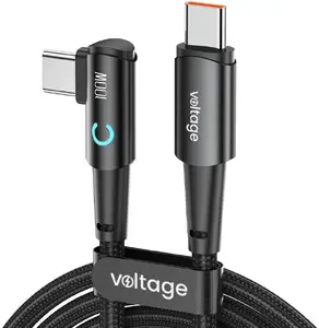 USB-C uz USB-C kabelis voltage PowerAngle 100W Power Delivery 100cm melns