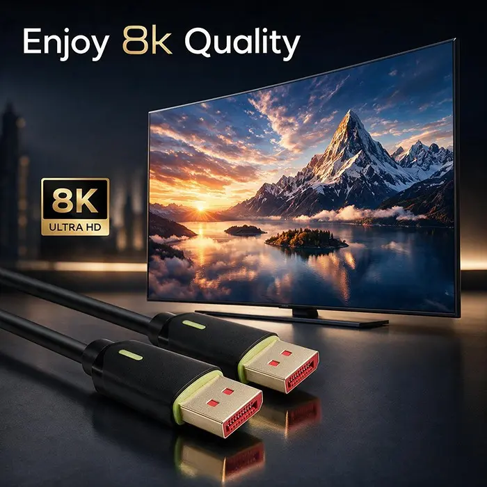 DisplayPort v2.1 Cable Qoltec 80G Photo 3