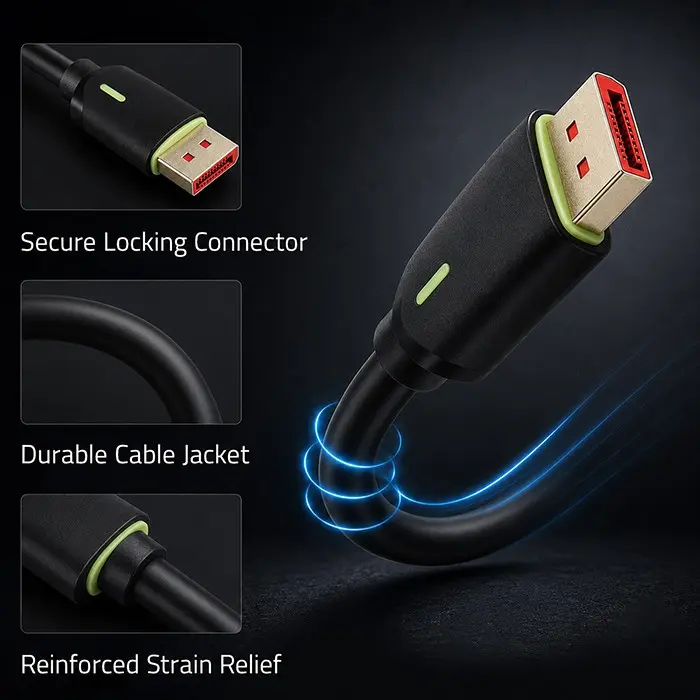 DisplayPort v2.1 Cable Qoltec 80G Photo 7