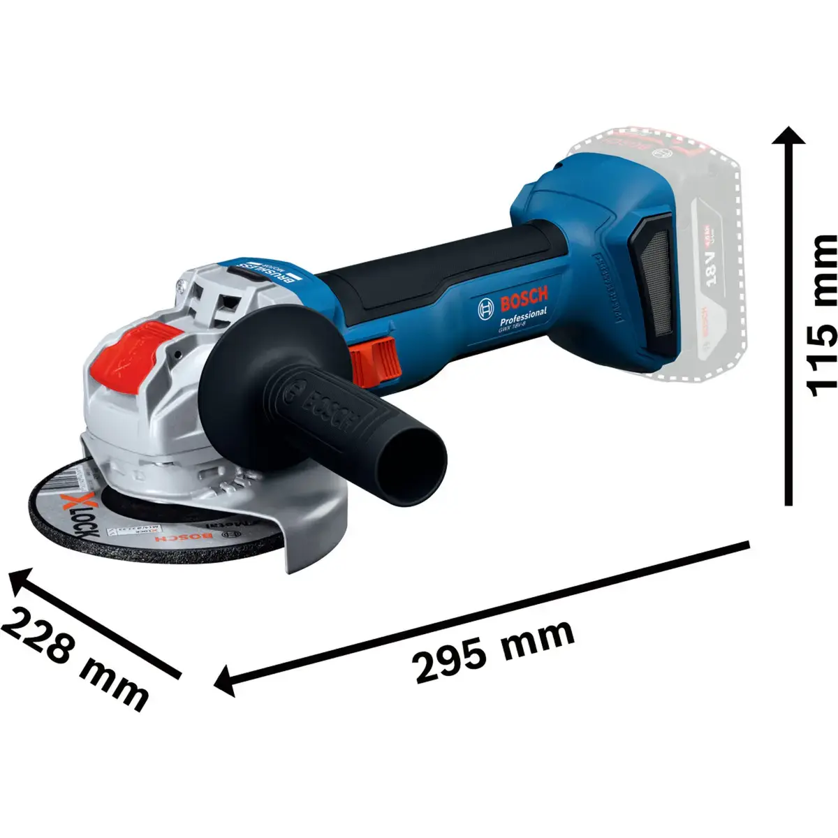 Угловая шлифмашина Bosch GWX 18V-8 Professional Photo 5