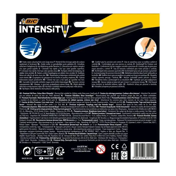 BIC Intensity Premium Fine Felt Pens - 12 Colours Photo 2