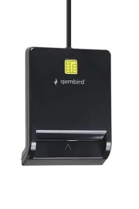 Gembird FD2-SCR USB Smart Card Reader Black, USB 2.0 Interface, Plug and Play Design