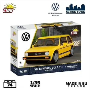 Cobi Volkswagen Golf GTI Yellow Construction Toy Vehicle