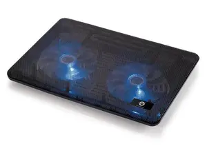 Conceptronic THANA Klēpjdatora dzesēšanas paliktnis līdz 15.6 collām ar 2 ventilatoriem 12.5cm USB Melns Alumīnijs