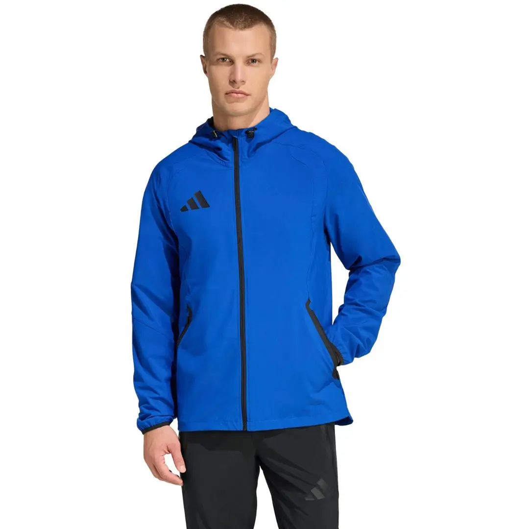 Vīriešu zila vējjaka jaka adidas Tiro