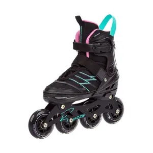 Meteor Buzzy Adjustable Inline Skates Black Pink Mint Size 34-38