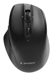 Gembird Divu režīmu 6 pogu bezvadu pele, melna, optiska, RF Wireless un Bluetooth, 2400 DPI, labās rokas forma, barošana no baterijām