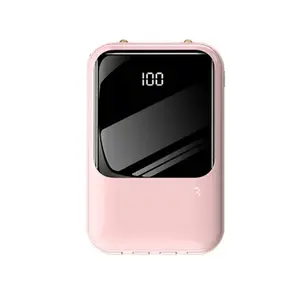 RR-H726 External battery Power Bank 10W 10000mAh with built-in cables USB-C / Lightning / Micro USB / USB-A Pink