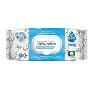 GOWIPES BABY MITRĀS SALVETES 50GAB, 100% KOKVILNA, GO WIPES