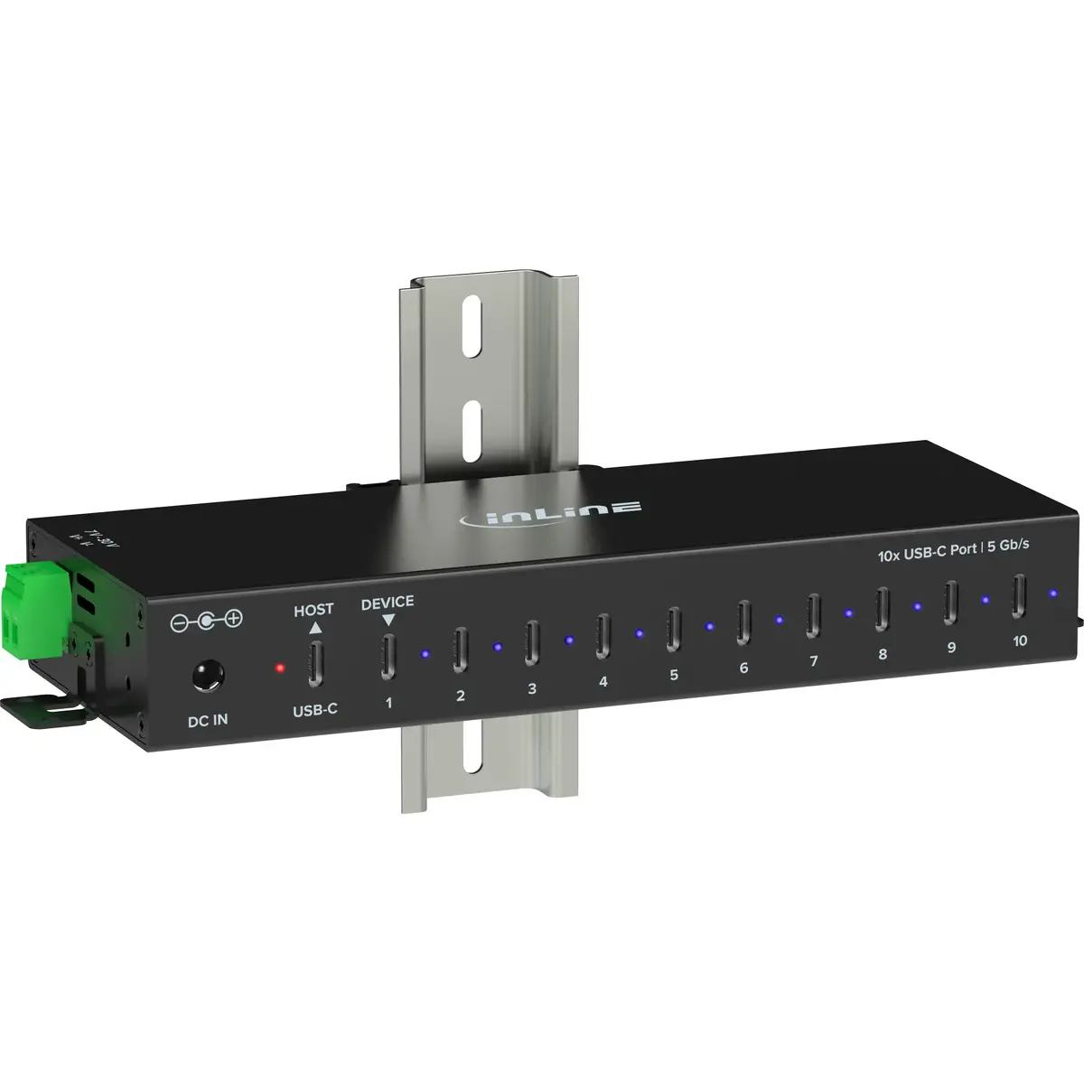 InLine 35396F Industriālais USB-C 10 portu centrmezgls Photo 3