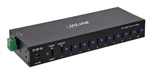 InLine 35396F 10-портовый USB-концентратор со скоростью передачи данных 5000 Мбит/с, интерфейсом USB 3.2 Gen 1 Type-B и алюминиевым корпусом