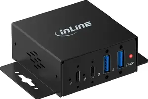 Промышленный USB 3.2 хаб InLine 35396H на 4 порта 2x USB-A и 2x USB-C