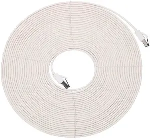 Extralink Cat.8 U/FTP 15m 40Gbps White Flat Copper LAN Patch Cord Network Cable