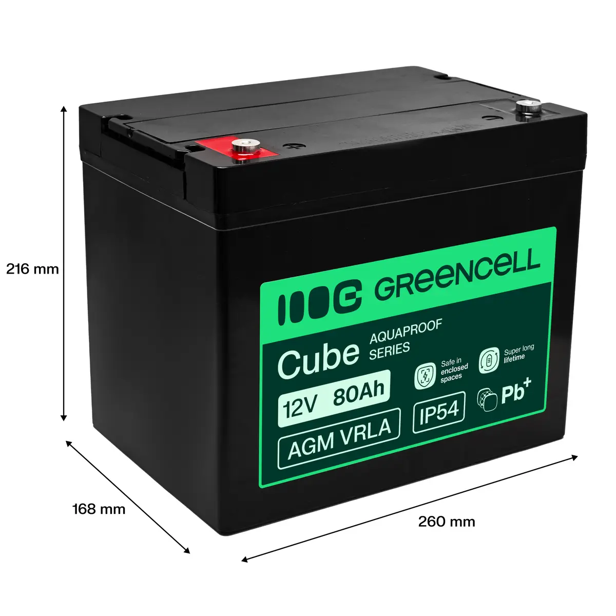 Green Cell AGM svina-skābes akumulators 80