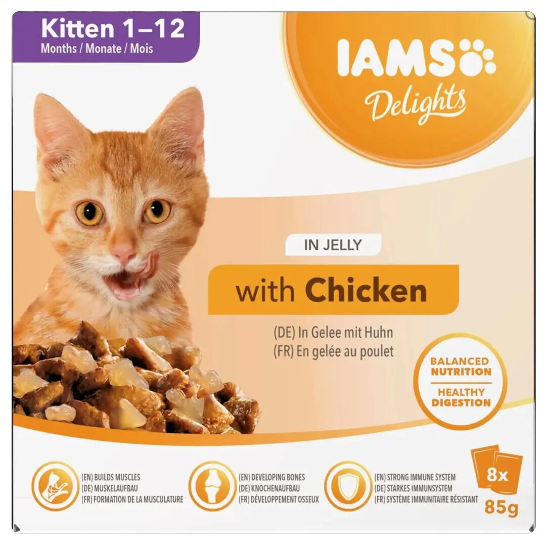 Mitrā kaķu barība kaķēniem IAMS DELIGHTS