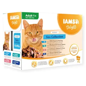 IAMS DELIGHTS Adult Sea in Jelly Влажный корм для кошек ассорти Полрационнный корм