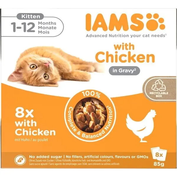 IAMS DELIGHTS Kitten in Gravy Mitrā