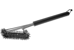 Grila birste Mustang BBQ Grill Brush Triple 286924 ar trim tīrīšanas galviņām bārbekjūkopšanai