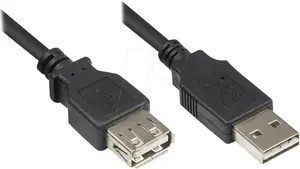 Кабель-удлинитель Alcasa USB 2.0 A - A M/F 1.8м черный 480 Мбит/с