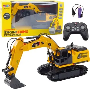 LeanToys Koparka Gąsienicowa Zdalnie Sterowana RC Dźwięki 9CH 2.4G