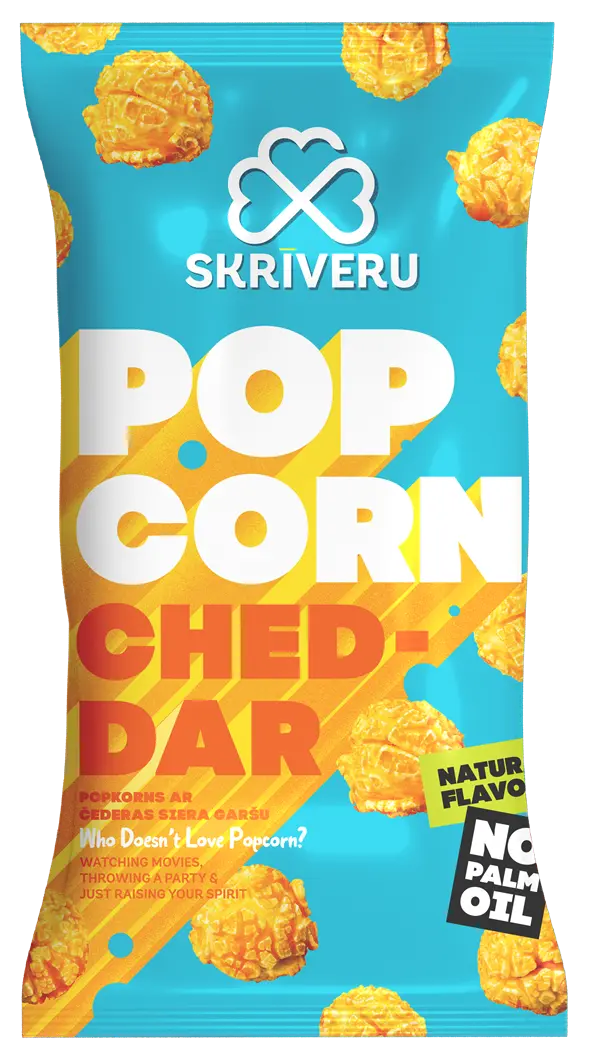 SKRĪVERU Popkorns ar Čedaras siera garšu