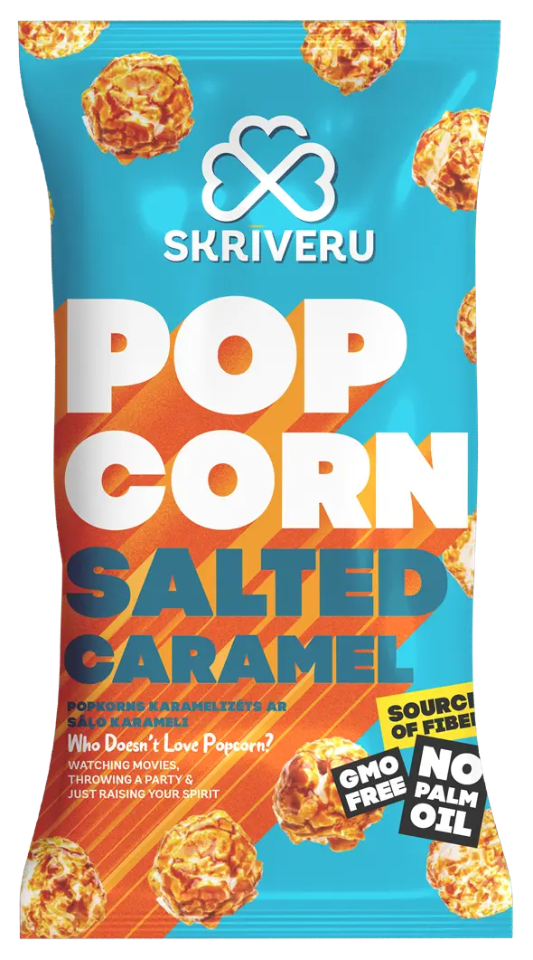 Karamelizēts popkorns ar sāļo karameli Skrīveru
