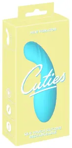 Cuties Mini Vibrator Blue with 10 vibration modes, rechargeable silicone design