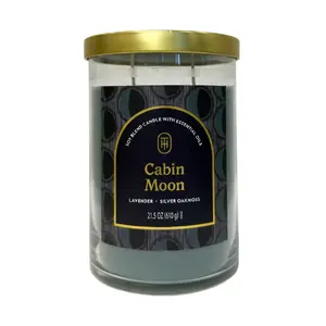 Ароматическая свеча Threshold Cabin Moon Соевый воск Стеклянная банка Эфирные масла лаванды и дубового моха
