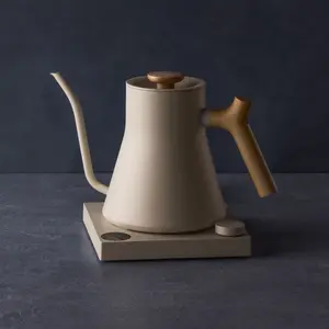 FELLOW Stagg EKG PRO Electric Kettle, 900 ml, Sesame Beige, Wooden Handle
