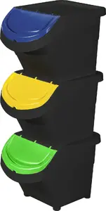 Kosz na śmieci Pilot Zestaw pojemników na odpady 3 gab. Eco* Solution Set 3 26L 31x43 5x92cm czarny-niebieski/żółty/zielony 8000303316817