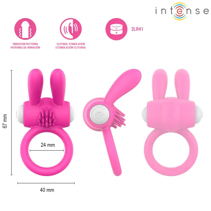INTENSE HOPPS Vibrating Penis Ring - Pink Photo 3