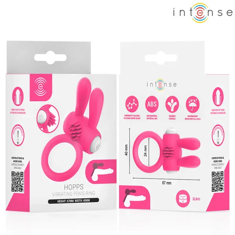 INTENSE HOPPS Vibrating Penis Ring - Pink Photo 4