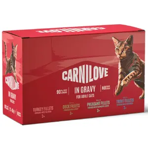 CARNILOVE Влажный корм для кошек Cat Pouch Gravy Multipack 12x85г