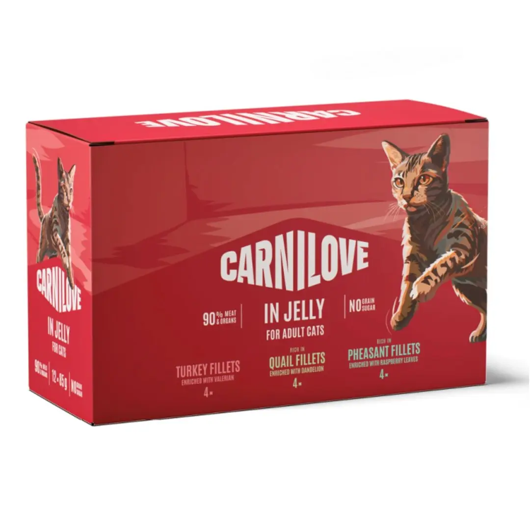 CARNILOVE Mitrā kaķu barība želejā Multipakojums