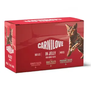 CARNILOVE Влажный корм для кошек Паучи в желе Мультипак 12х85г