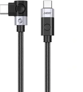 ORICO CW240 Leņķa USB-C uz USB-C Datu un uzlādes kabelis Power Delivery 240W 1 metrs melns