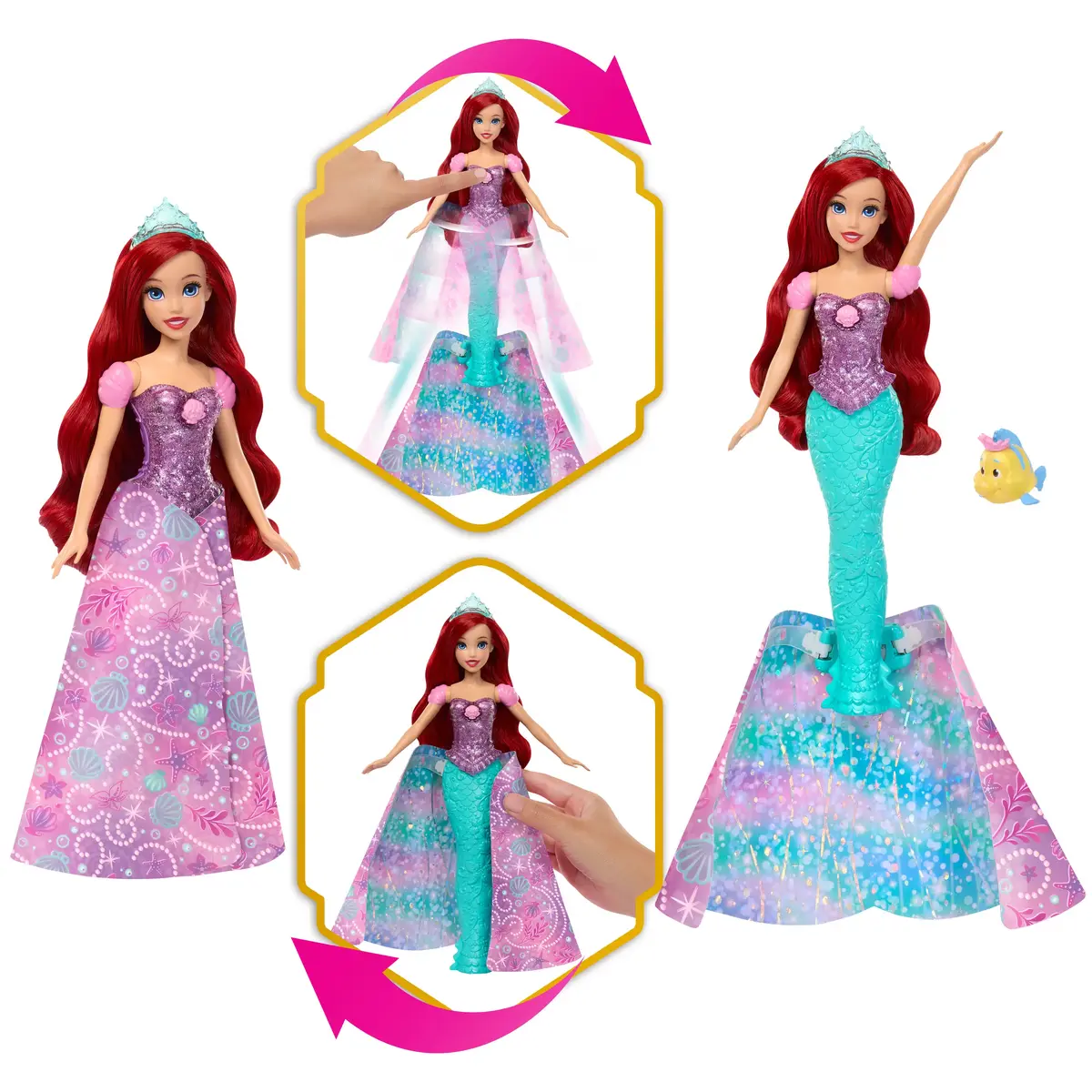 MATTEL Disney Princess Ariel Transforming Doll JLK19 Photo 2