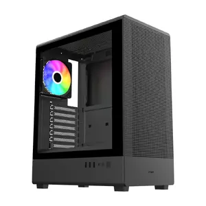 FSP M221-BA Midi Tower PC Case Black ATX Micro-ATX ARGB with Bottom Power Supply Location and Pre-installed 120 mm Fan