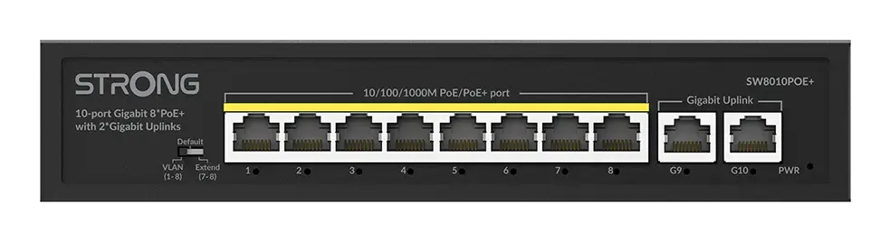Сетевой коммутатор Strong SW8010POE+ Gigabit Ethernet Photo 2