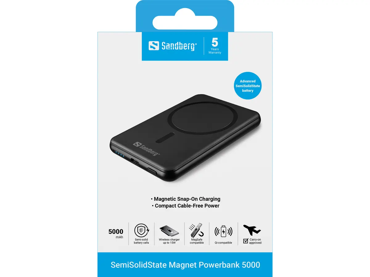 SANDBERG SemiSolidState Magnet Powerbank 5000 Photo 4