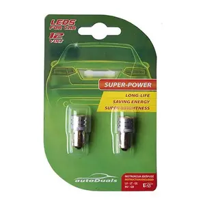 T-WAY AutoDuals 1SMD-LED Ba9s Light Bulb White 2pcs CB90134