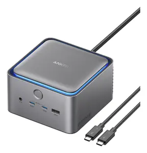 Anker Prime A83B53A1 14-in-1 dokstacija ar Thunderbolt 5, 8K dubulto displeju atbalstu, 140W jaudu un LED dzesēšanas sistēmu
