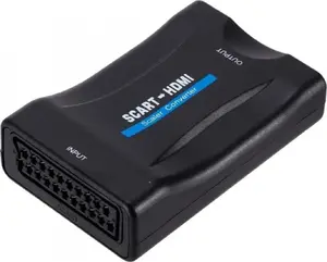 RoGer AV Adapter SCART to HDMI Signal Converter with Audio Support Black