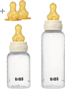 DKD Home Decor BIBS 5018216 Baby Bottle Set 150 ml and 270 ml Latex Ivory