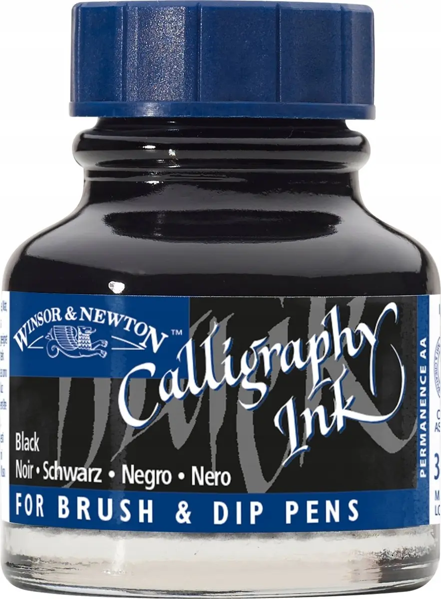 Kaligrāfijas tinte Winsor & Newton, melna